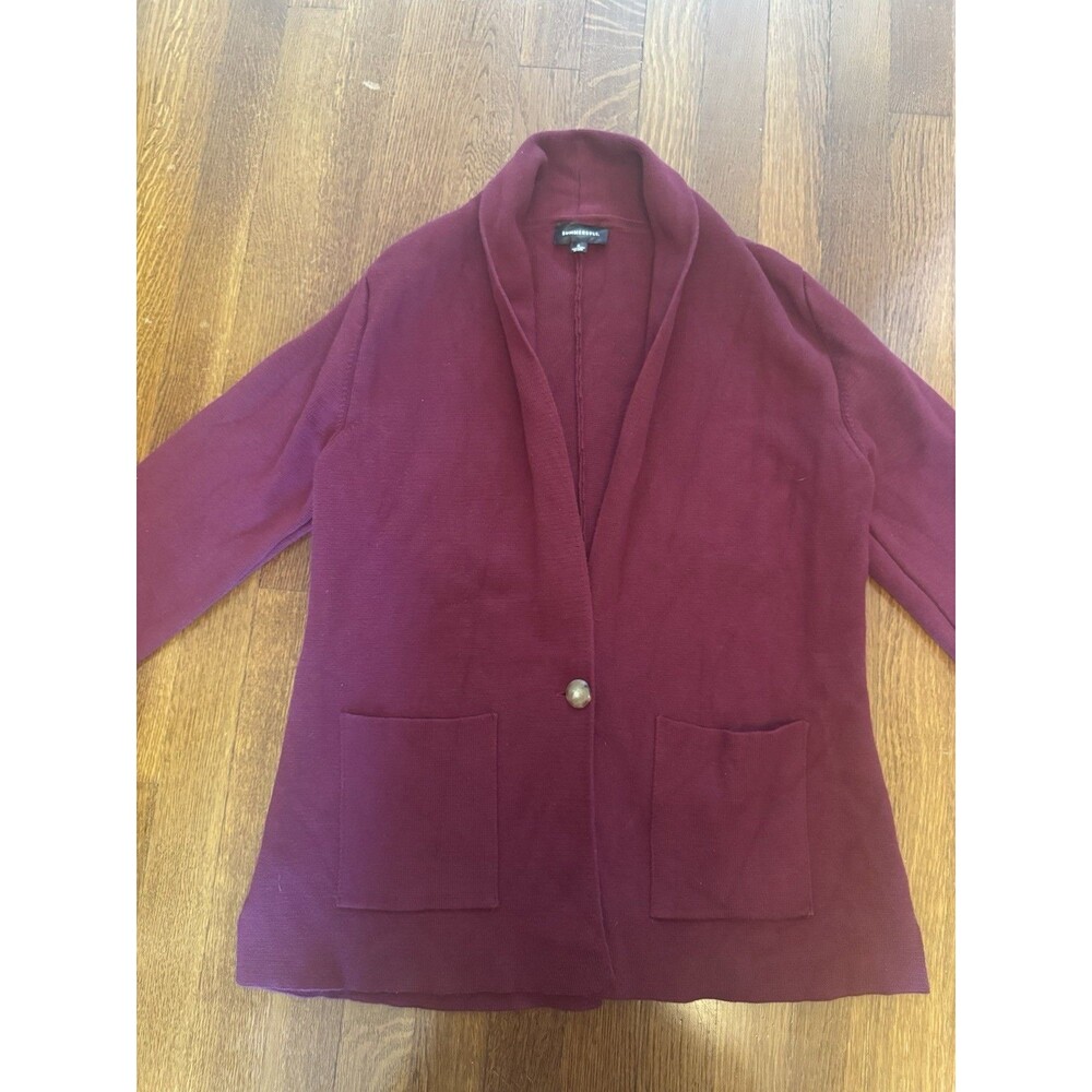 Summersalt Shawl Collar Sweater Blazer - Size MEDIUM - PINOT RED Knit Ribbed